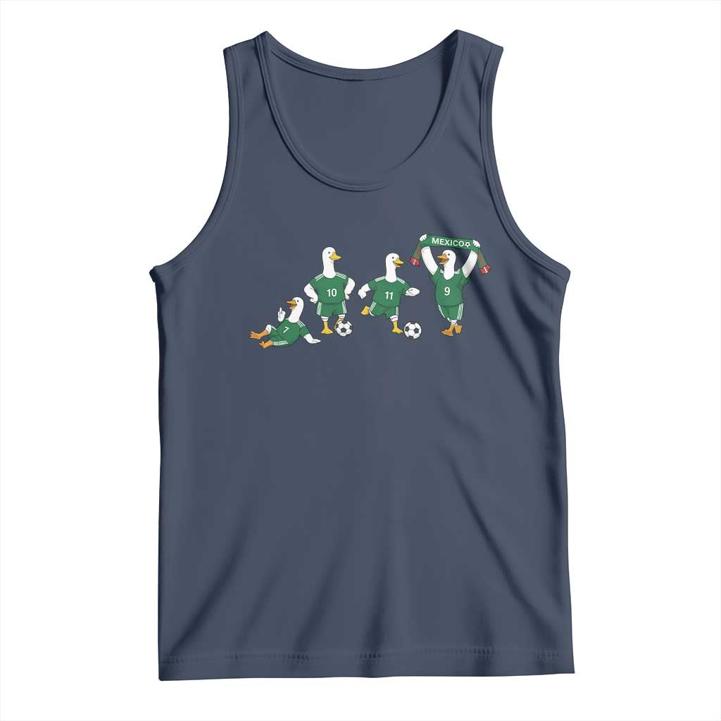 Funny Mexico Merlin the Duck Playing Soccer Graphic Tank Top Mexican Spirit Football Fans Cheer
