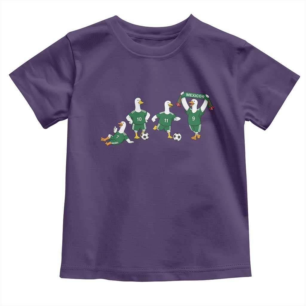 Funny Mexico Merlin the Duck Playing Soccer Graphic Toddler T Shirt Mexican Spirit Football Fans Cheer