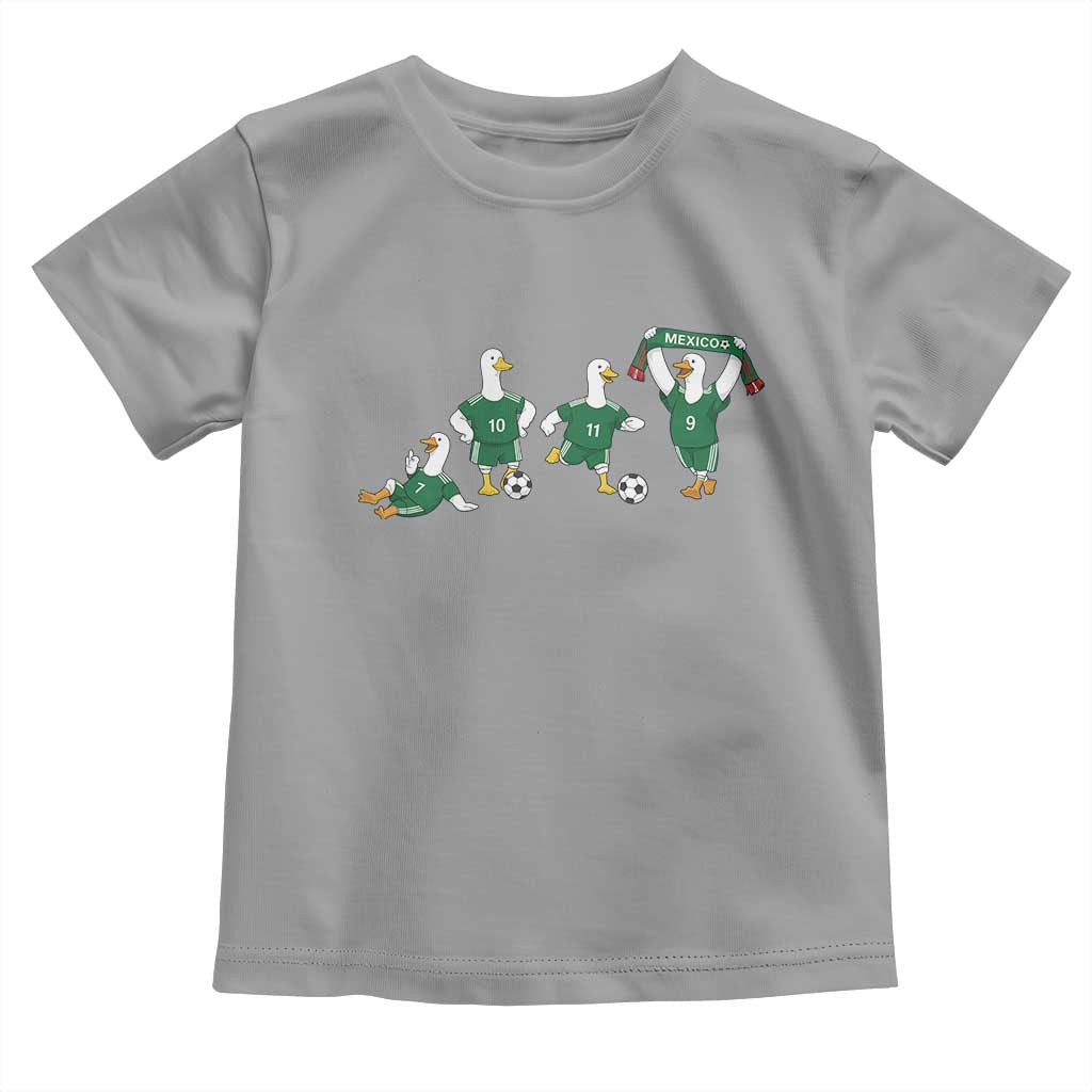 Funny Mexico Merlin the Duck Playing Soccer Graphic Toddler T Shirt Mexican Spirit Football Fans Cheer