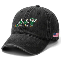 Funny Mexico Merlin the Duck Playing Soccer Graphic Washed Cotton Baseball Cap Mexican Spirit Football Fans Cheer