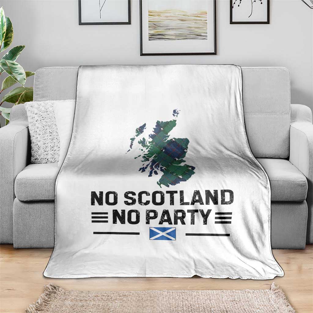 No Scotland No Party Tartan Plaid and Map Throw Blanket Vintage Scottish Football Supporter Sports Fans Spirit