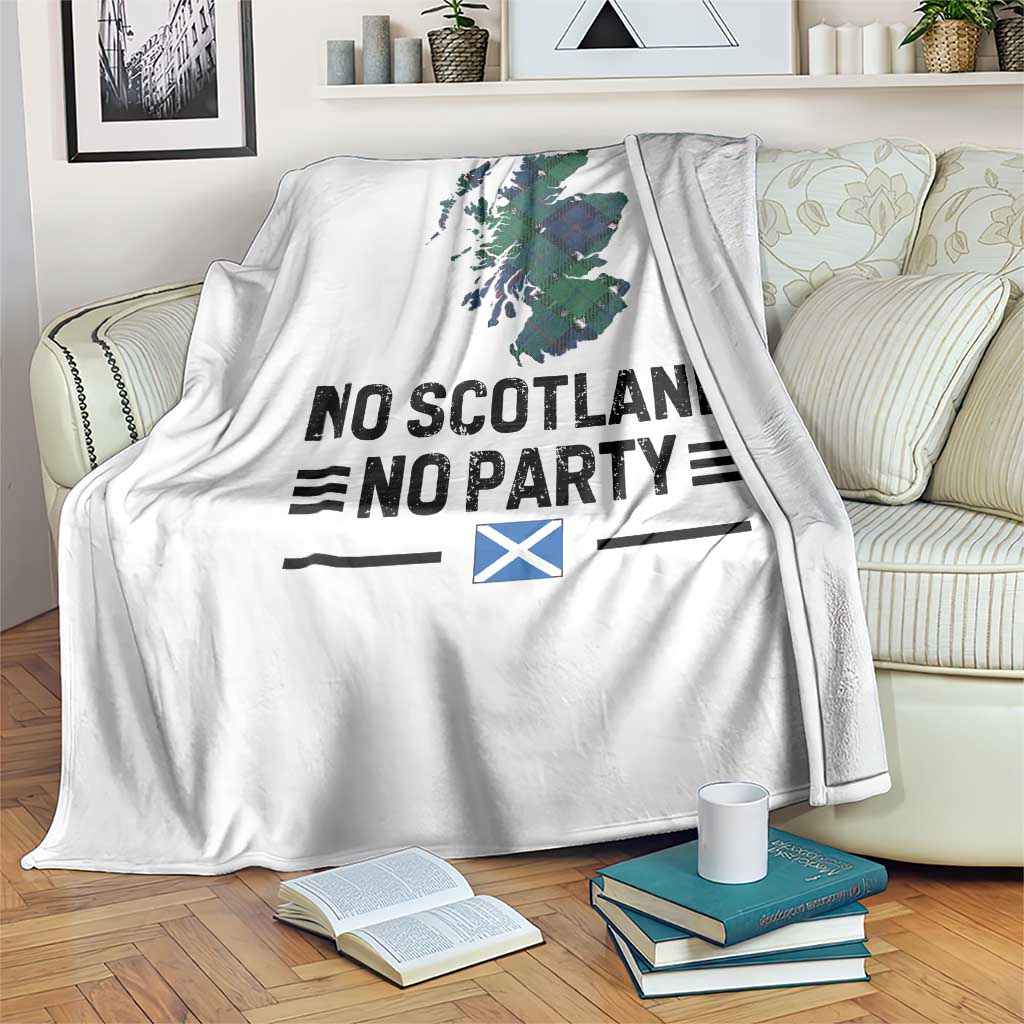 No Scotland No Party Tartan Plaid and Map Throw Blanket Vintage Scottish Football Supporter Sports Fans Spirit