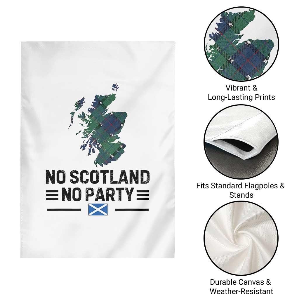 No Scotland No Party Tartan Plaid and Map Garden Flag Vintage Scottish Football Supporter Sports Fans Spirit