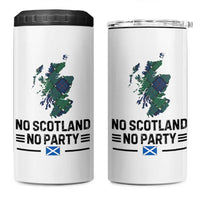 No Scotland No Party Tartan Plaid and Map 4 in 1 Can Cooler Tumbler Vintage Scottish Football Supporter Sports Fans Spirit