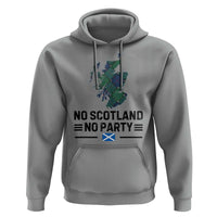 No Scotland No Party Tartan Plaid and Map Hoodie Vintage Scottish Football Supporter Sports Fans Spirit