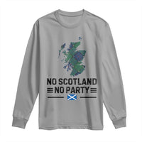No Scotland No Party Tartan Plaid and Map Long Sleeve Shirt Vintage Scottish Football Supporter Sports Fans Spirit