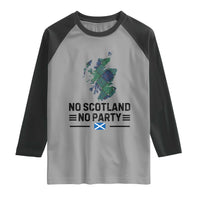 No Scotland No Party Tartan Plaid and Map Raglan Shirt Vintage Scottish Football Supporter Sports Fans Spirit