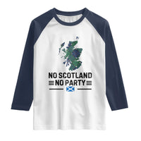 No Scotland No Party Tartan Plaid and Map Raglan Shirt Vintage Scottish Football Supporter Sports Fans Spirit