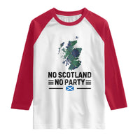No Scotland No Party Tartan Plaid and Map Raglan Shirt Vintage Scottish Football Supporter Sports Fans Spirit