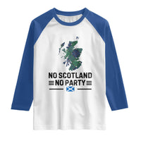 No Scotland No Party Tartan Plaid and Map Raglan Shirt Vintage Scottish Football Supporter Sports Fans Spirit