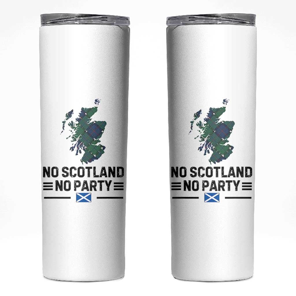 No Scotland No Party Tartan Plaid and Map Skinny Tumbler Vintage Scottish Football Supporter Sports Fans Spirit