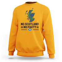 No Scotland No Party Tartan Plaid and Map Sweatshirt Vintage Scottish Football Supporter Sports Fans Spirit