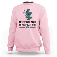 No Scotland No Party Tartan Plaid and Map Sweatshirt Vintage Scottish Football Supporter Sports Fans Spirit