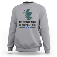 No Scotland No Party Tartan Plaid and Map Sweatshirt Vintage Scottish Football Supporter Sports Fans Spirit