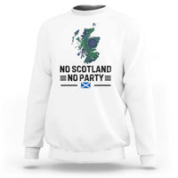 No Scotland No Party Tartan Plaid and Map Sweatshirt Vintage Scottish Football Supporter Sports Fans Spirit