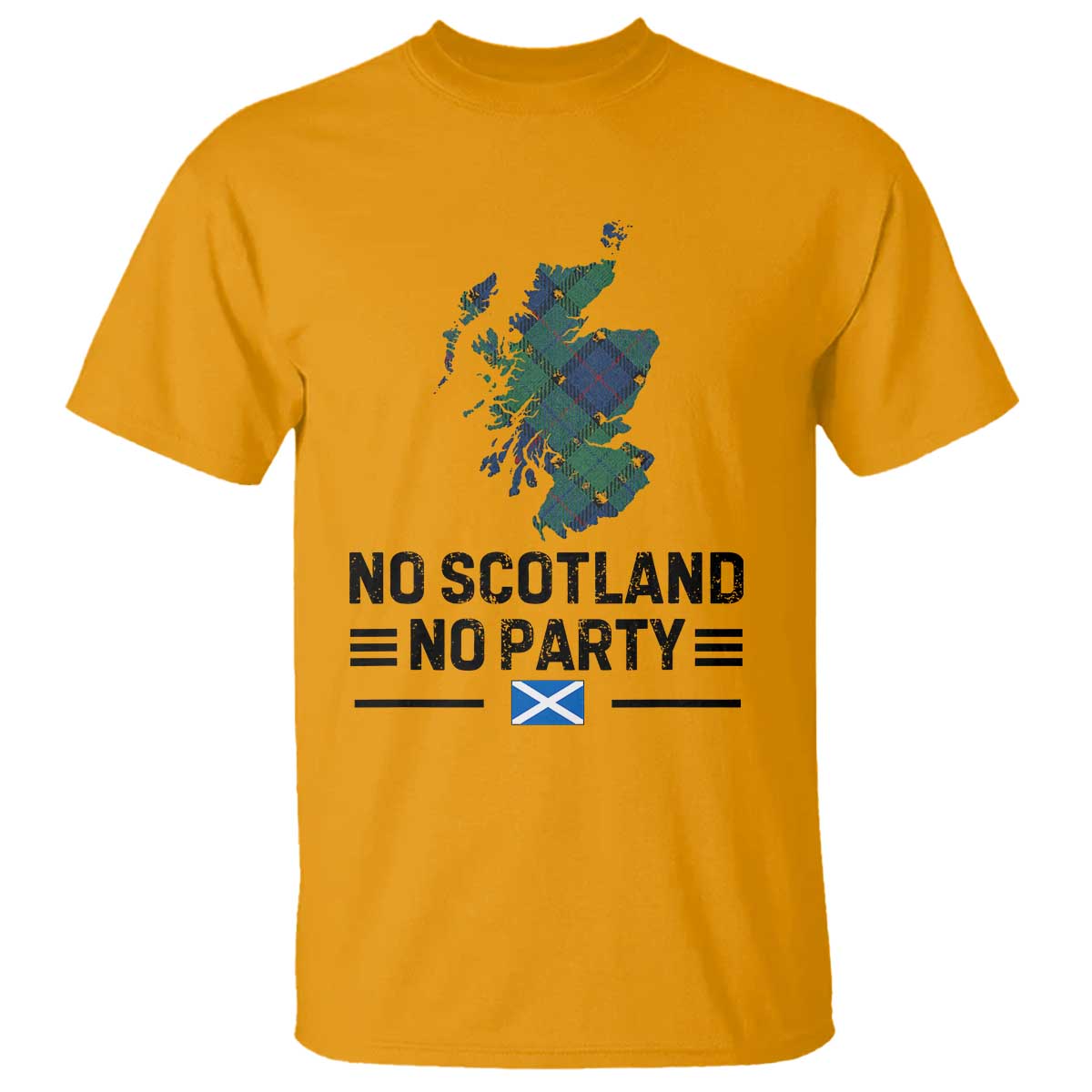 No Scotland No Party Tartan Plaid and Map T Shirt Vintage Scottish Football Supporter Sports Fans Spirit