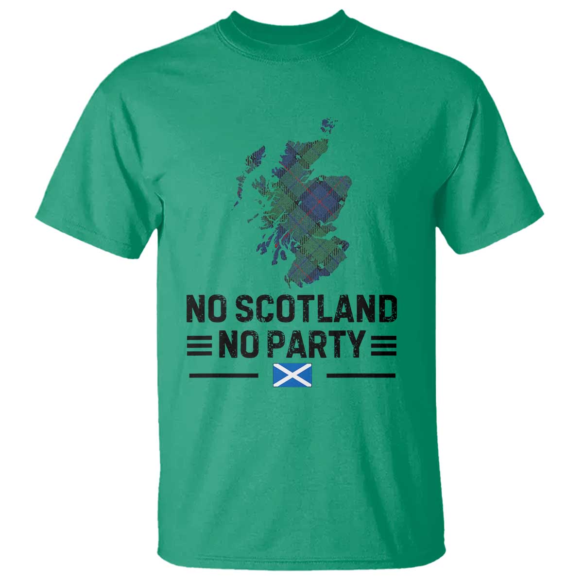 No Scotland No Party Tartan Plaid and Map T Shirt Vintage Scottish Football Supporter Sports Fans Spirit