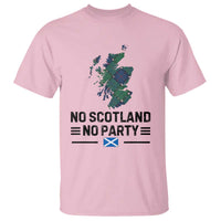 No Scotland No Party Tartan Plaid and Map T Shirt Vintage Scottish Football Supporter Sports Fans Spirit