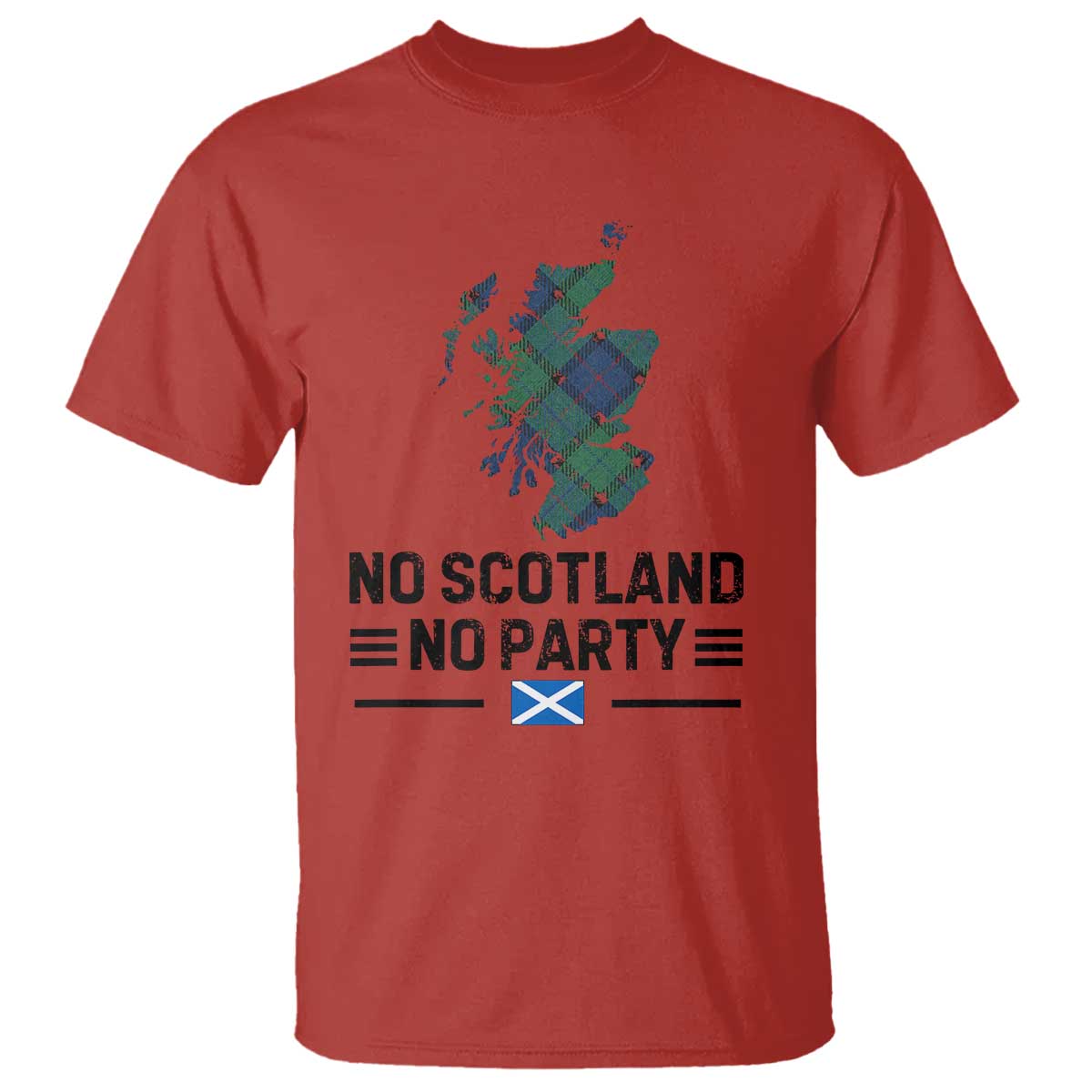 No Scotland No Party Tartan Plaid and Map T Shirt Vintage Scottish Football Supporter Sports Fans Spirit