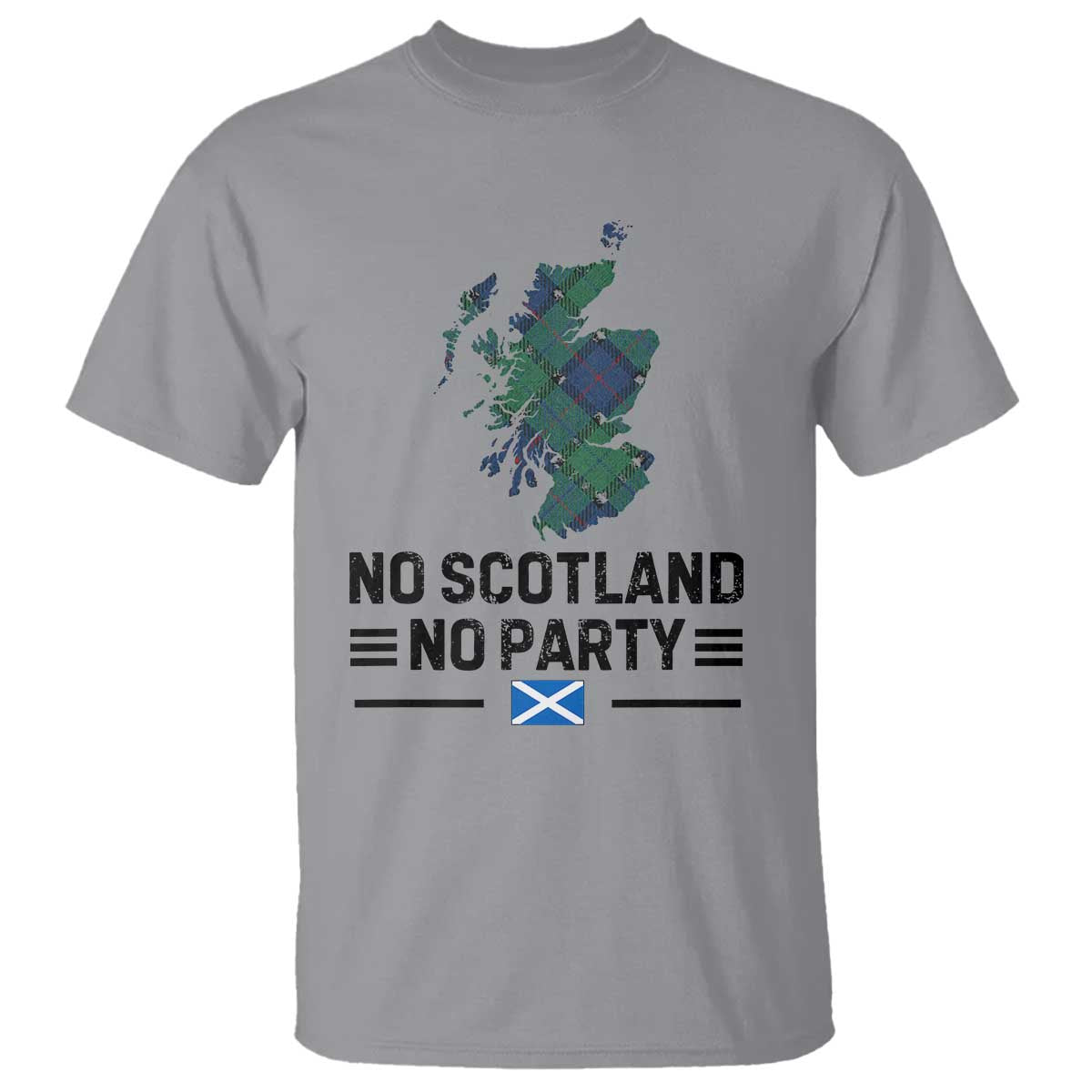 No Scotland No Party Tartan Plaid and Map T Shirt Vintage Scottish Football Supporter Sports Fans Spirit