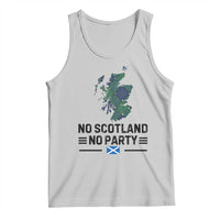 No Scotland No Party Tartan Plaid and Map Tank Top Vintage Scottish Football Supporter Sports Fans Spirit