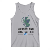 No Scotland No Party Tartan Plaid and Map Tank Top Vintage Scottish Football Supporter Sports Fans Spirit