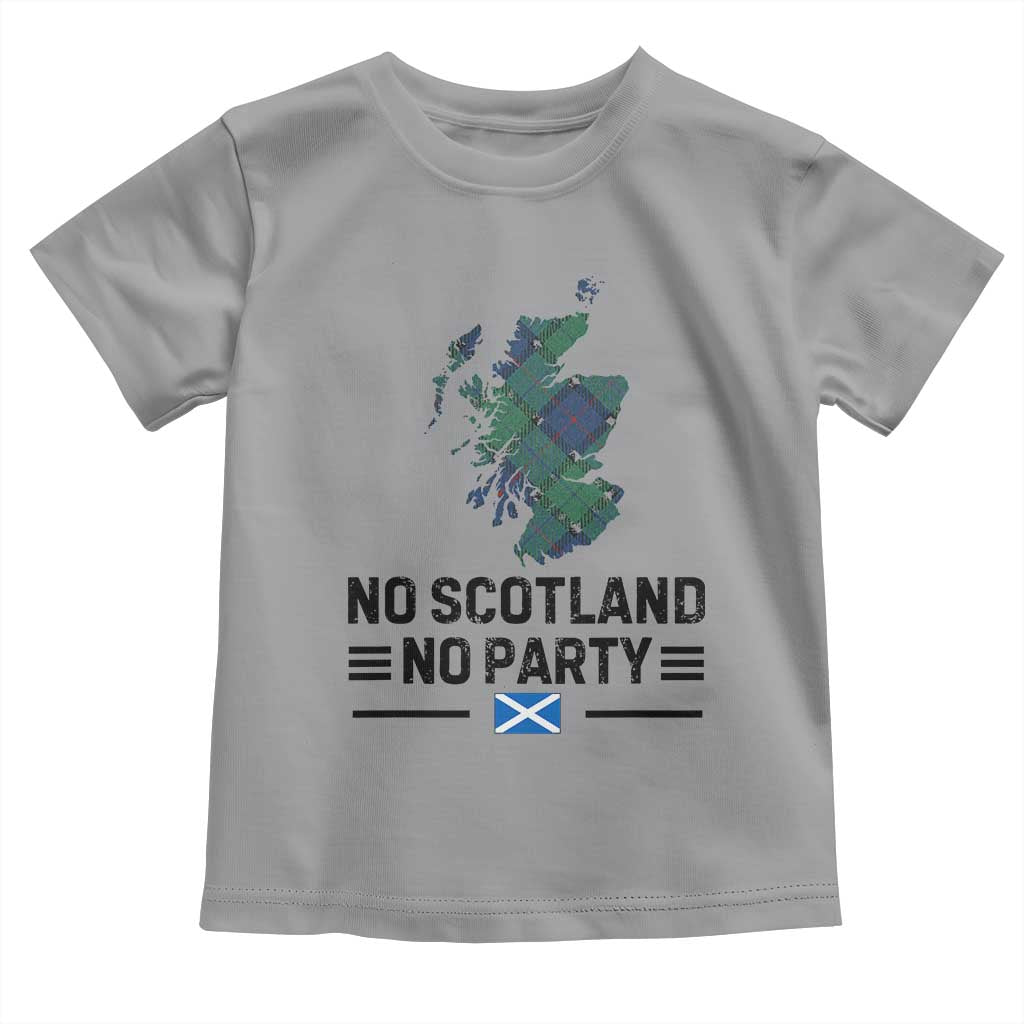No Scotland No Party Tartan Plaid and Map Toddler T Shirt Vintage Scottish Football Supporter Sports Fans Spirit