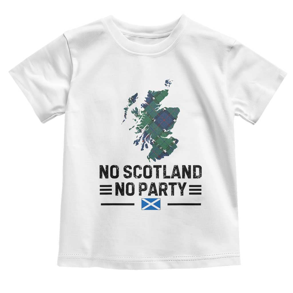 No Scotland No Party Tartan Plaid and Map Toddler T Shirt Vintage Scottish Football Supporter Sports Fans Spirit