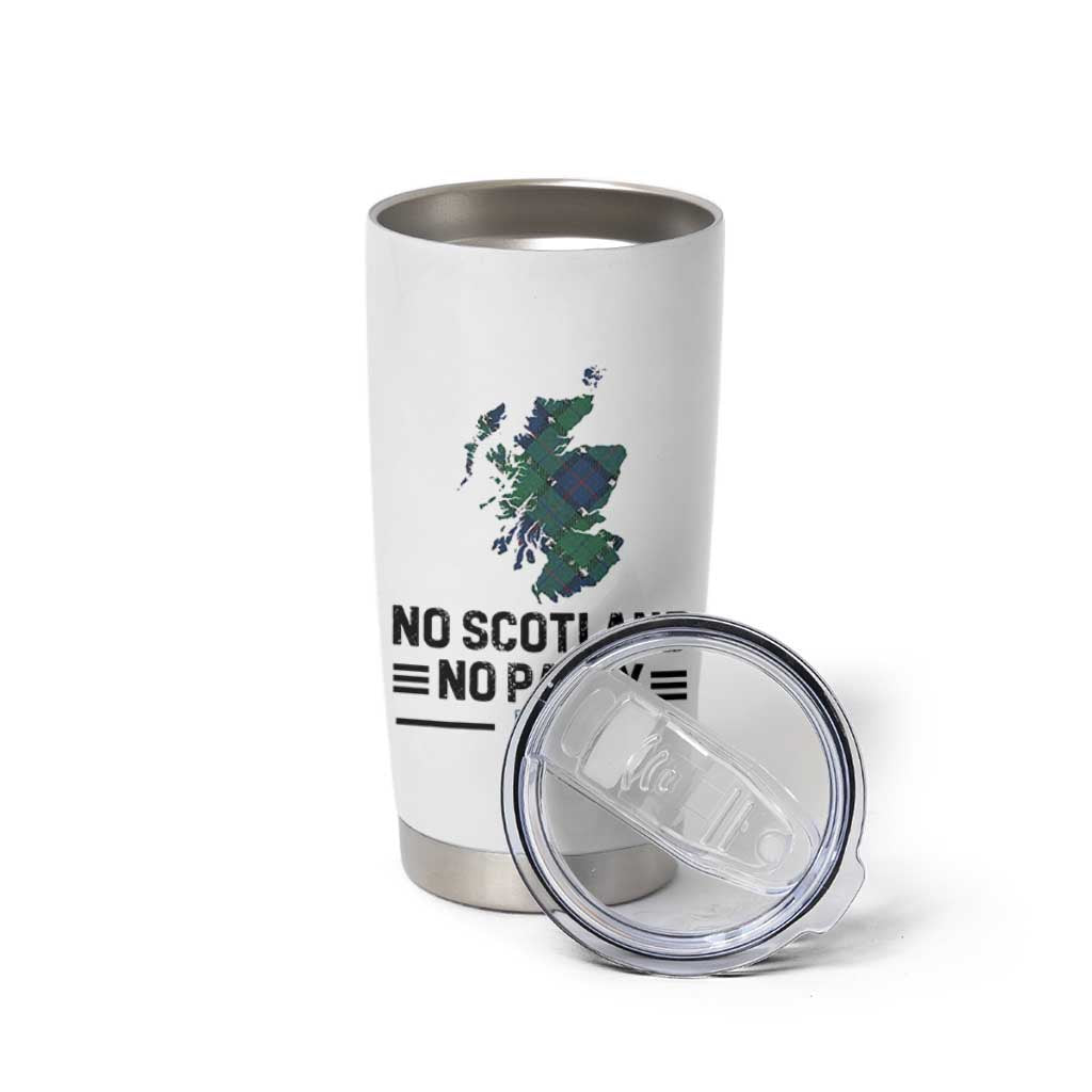 No Scotland No Party Tartan Plaid and Map Tumbler Cup Vintage Scottish Football Supporter Sports Fans Spirit