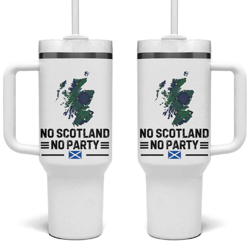 No Scotland No Party Tartan Plaid and Map Tumbler With Handle Vintage Scottish Football Supporter Sports Fans Spirit