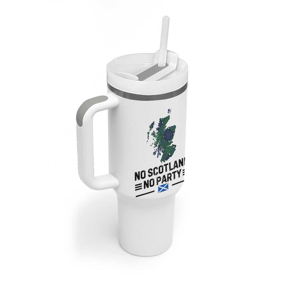 No Scotland No Party Tartan Plaid and Map Tumbler With Handle Vintage Scottish Football Supporter Sports Fans Spirit