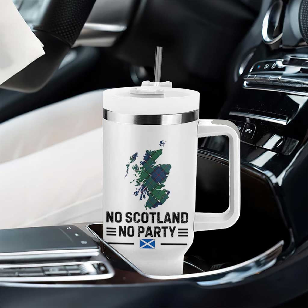 No Scotland No Party Tartan Plaid and Map Tumbler With Handle Vintage Scottish Football Supporter Sports Fans Spirit