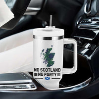No Scotland No Party Tartan Plaid and Map Tumbler With Handle Vintage Scottish Football Supporter Sports Fans Spirit
