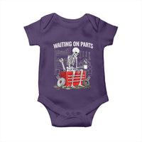 Waiting On Parts Skeleton Mechanic Baby Onesie Funny Sarcastic Auto Garage Repair Tech
