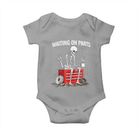 Waiting On Parts Skeleton Mechanic Baby Onesie Funny Sarcastic Auto Garage Repair Tech