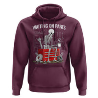 Waiting On Parts Skeleton Mechanic Hoodie Funny Sarcastic Auto Garage Repair Tech