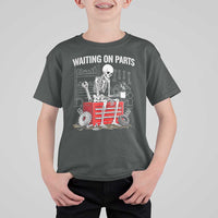 Waiting On Parts Skeleton Mechanic T Shirt For Kid Funny Sarcastic Auto Garage Repair Tech