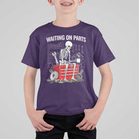 Waiting On Parts Skeleton Mechanic T Shirt For Kid Funny Sarcastic Auto Garage Repair Tech