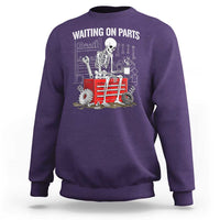 Waiting On Parts Skeleton Mechanic Sweatshirt Funny Sarcastic Auto Garage Repair Tech