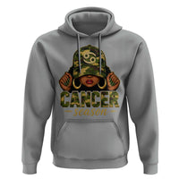 Zodiac Queen Cancer Season Retro Camo Camouflage Graphic Hoodie June July Horoscope Birthday Gift Melanin Women