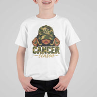 Zodiac Queen Cancer Season Retro Camo Camouflage Graphic T Shirt For Kid June July Horoscope Birthday Gift Melanin Women