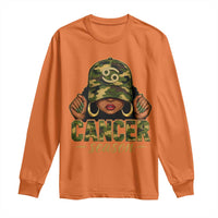 Zodiac Queen Cancer Season Retro Camo Camouflage Graphic Long Sleeve Shirt June July Horoscope Birthday Gift Melanin Women