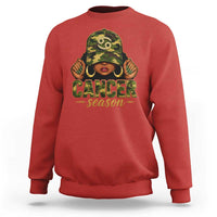 Zodiac Queen Cancer Season Retro Camo Camouflage Graphic Sweatshirt June July Horoscope Birthday Gift Melanin Women