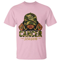 Zodiac Queen Cancer Season Retro Camo Camouflage Graphic T Shirt June July Horoscope Birthday Gift Melanin Women