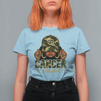 Zodiac Queen Cancer Season Retro Camo Camouflage Graphic T Shirt For Women June July Horoscope Birthday Gift Melanin Women