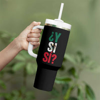 Y Si Si Vintage Mexican Flag Tumbler With Handle What If Spanish Slang Mexico Soccer Football Fans