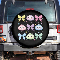 Kawaii Dumpling and Bows Aesthetic Graphic Spare Tire Cover Cute Pastel Bao Dim Sum Coquette Aesthetic