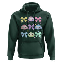 Kawaii Dumpling and Bows Aesthetic Graphic Hoodie Cute Pastel Bao Dim Sum Coquette Aesthetic