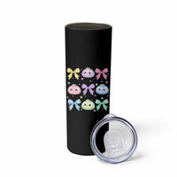 Kawaii Dumpling and Bows Aesthetic Graphic Skinny Tumbler Cute Pastel Bao Dim Sum Coquette Aesthetic