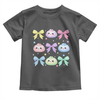 Kawaii Dumpling and Bows Aesthetic Graphic Toddler T Shirt Cute Pastel Bao Dim Sum Coquette Aesthetic